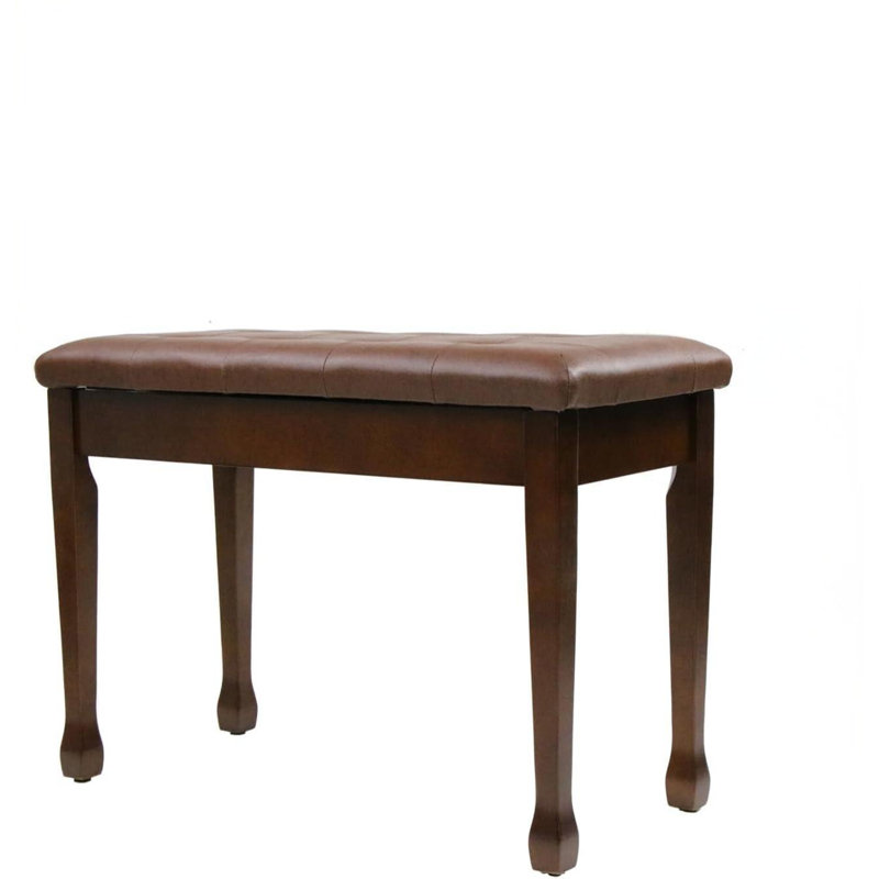 Duet Piano Bench With Storage, Wooden Piano Stool With Waterproof Padded Cushion, Wood, Wood