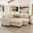 Modular Velvet Pull Out Bed With Storage Ottoman For Living Room Bedroom Apartment-848953534