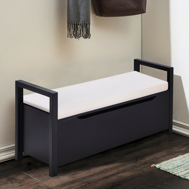 Berea Upholstered Storage Bench, White