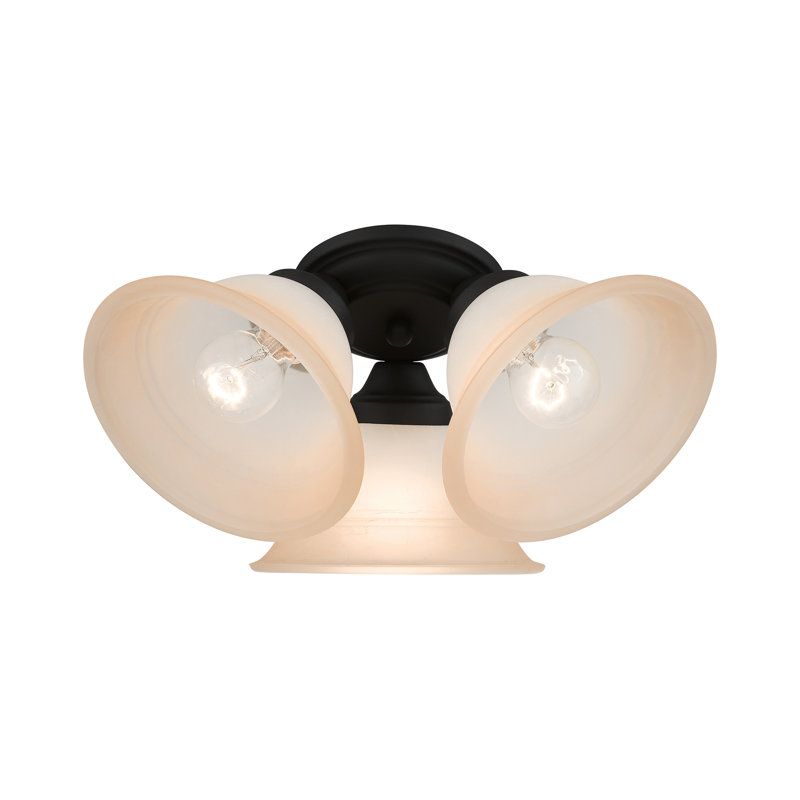 Owasso Glass Flush Mount, Black, Sunrise Marble