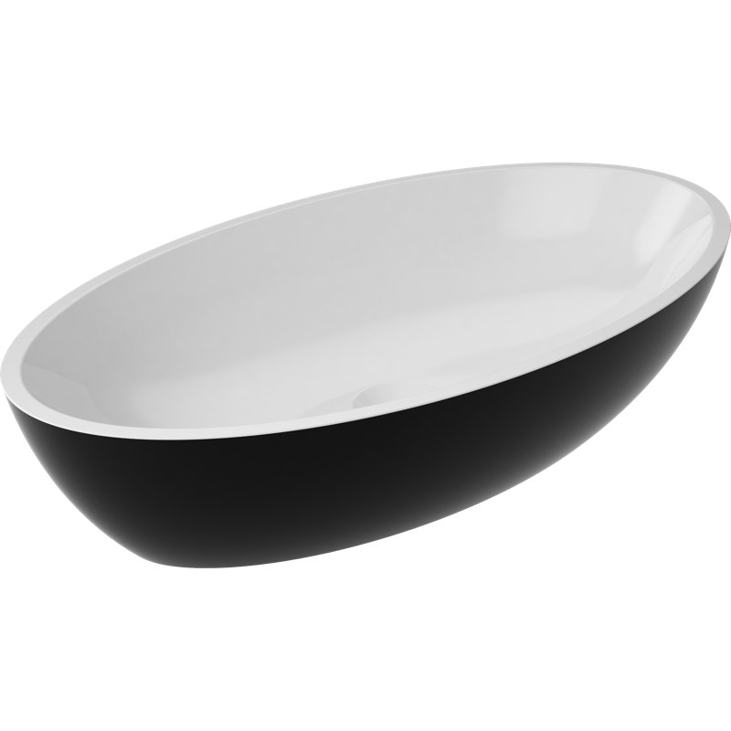Belfry Bathroom Aldred 600mm L x 350mm W Oval Sink, Black