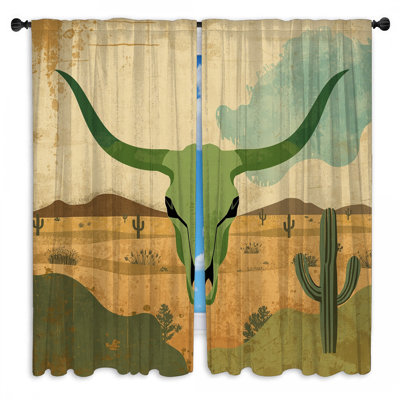 Rideaux obscurcissant Green Bull Skull