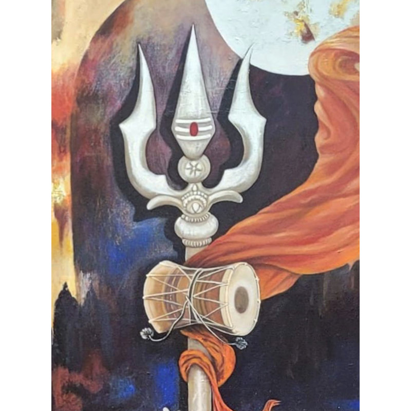 Shivling et Trishula | Acrylique sur toile | Par Alka Sengar