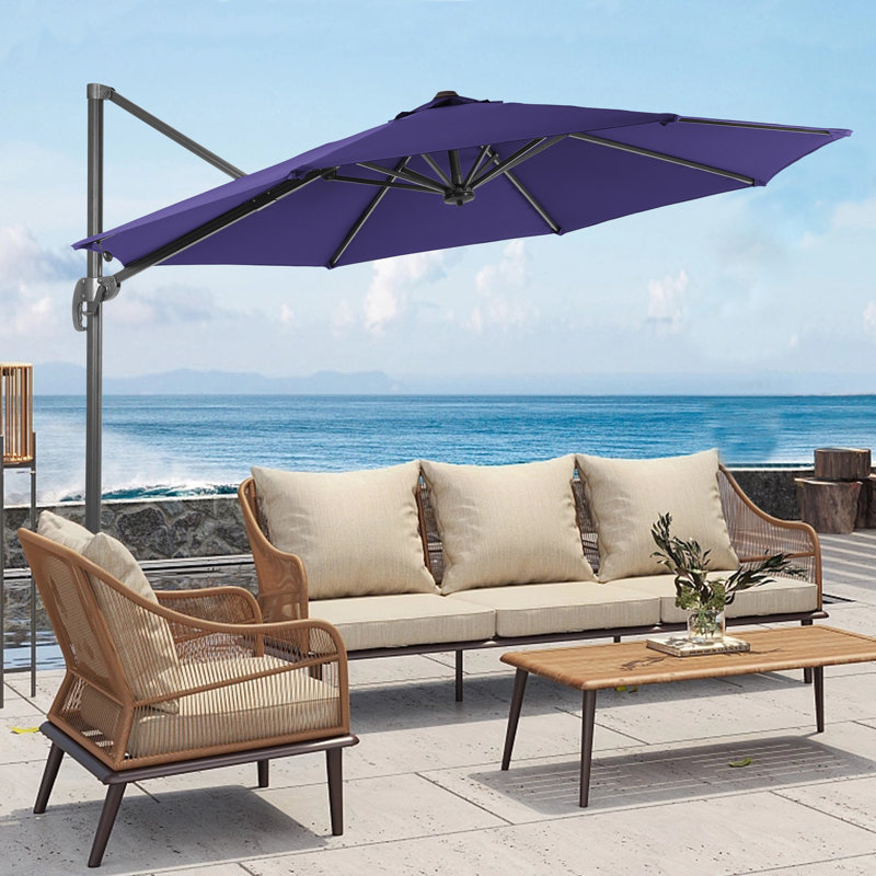 Parasol en porte-à-faux 132,1 po Sabaha, Bleu marine