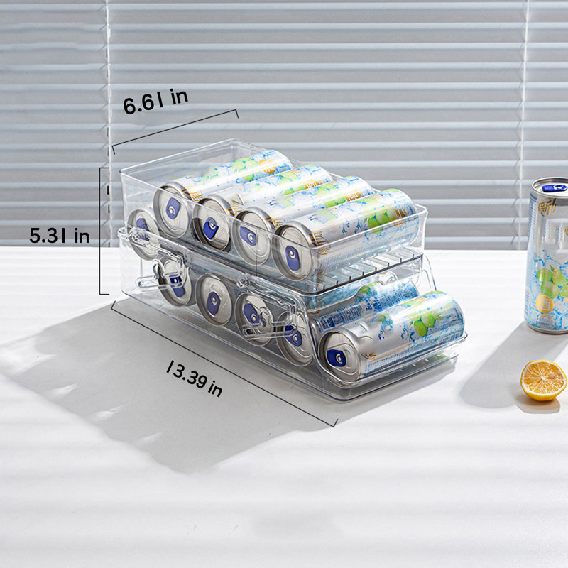 Organisateur de canettes de soda empilable transparent