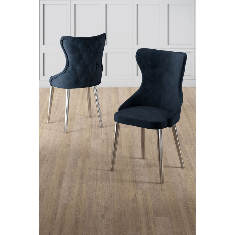Ensemble de chaises modernes 4 pièces, anthracite et chrome | Structure 100% métal, envers en contreplaqué, tissu Babyface | Dimensions: 17,7 po x 35,8 po x 18,1 po | Confortable dossier 22 en mousse et siège en mousse 28 po | Idéal pour les hôtels et les espaces contemporains