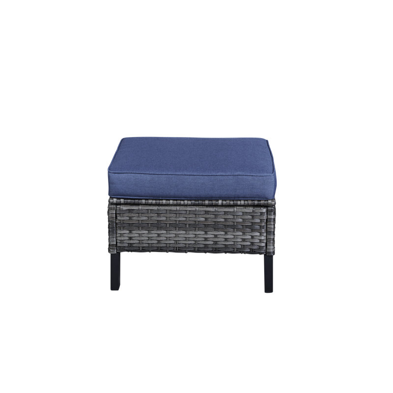 Repose-pieds d'extérieur avec coussin Naresa, Marine