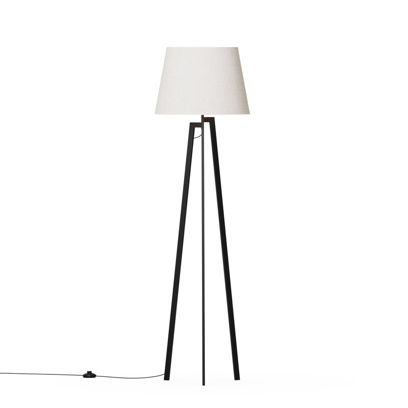 Architectural Tripod 64" Floor Lamp with Textured Shade - Cozy Illumination