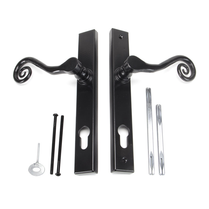Monkeytail Lock Left Hand Door Handle, Black, Left