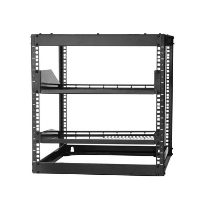 Support réseau 10U à structure ouverte de 23 po de profondeur, facile à utiliser, fixé au mur ou au sol, pour les installations éducatives, plusieurs zones