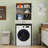 Over The Washer, Dryer And Robot Vacuum Storage Cabinet, Laundry Room Organizer With 1 Door, A Adjustable Shelf And A Fake Drawer
