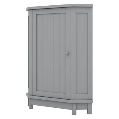 Armoire de rangement de coin de salle de bain avec portes, armoire de plancher triangulaire, rangement en coin avec tablettes réglables