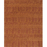 Modern Tibet Hand Knotted Abstract Area Rug in Orange
