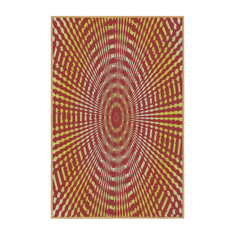 Tapis brun/jaune tissé à la machine, Rectangle 8 pi x 10 pi