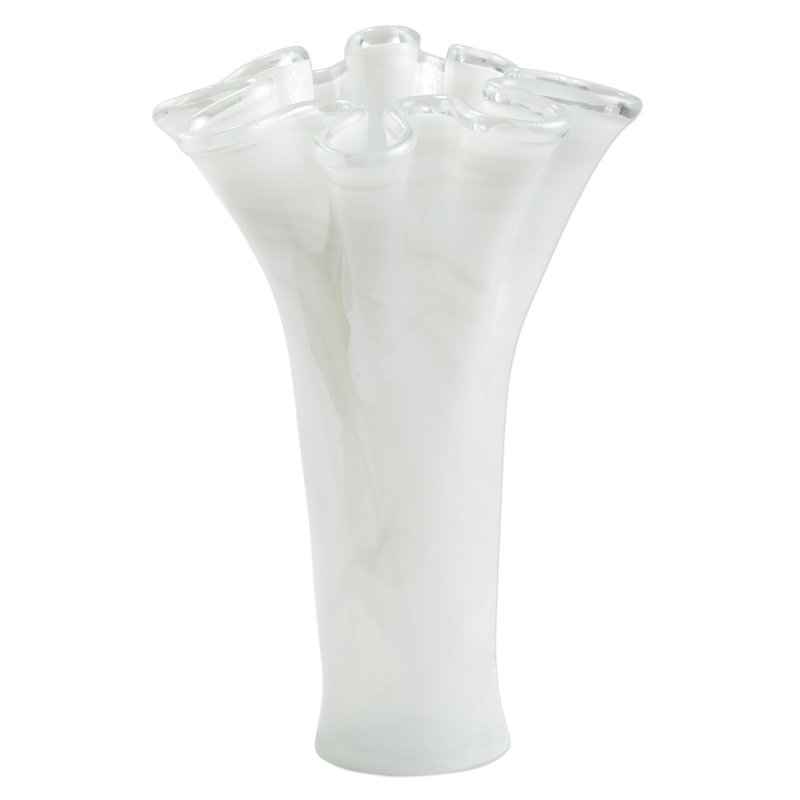Onda Handmade Glass Table Vase, overall height- 16.5"