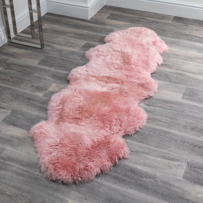 Olivier Solid Colour Sheepskin Area Rug, Novelty 60 x 240cm