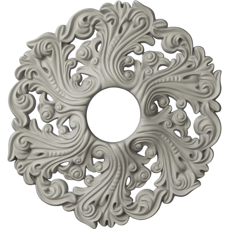 Médaillon de plafond de 19 5/8 po x 4 3/4 po x P 1 3/4 po Orrington (convient aux auvents jusqu'à 4 3/4 po), Pot de crème