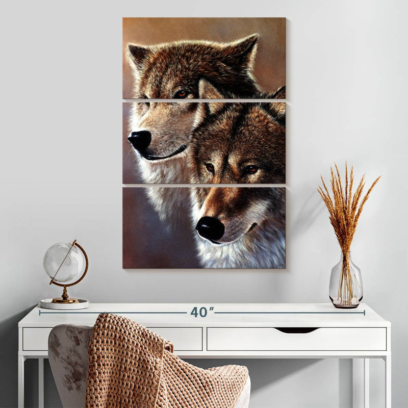Brampt Fearless Wolves, 32" H x 20" W