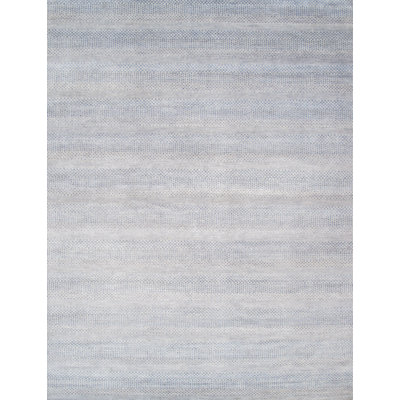 Hand-Knotted Wool/Silk Gray Area Rug
