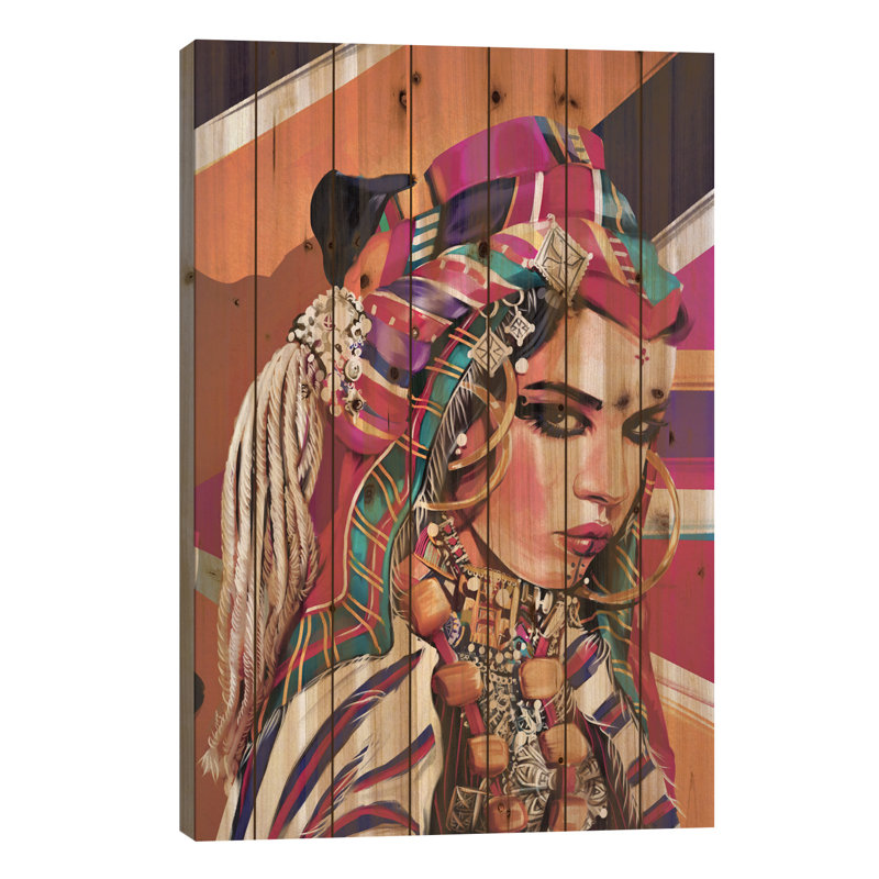 « maroc », impression sur toile, H 40 po x l 26 po x P 1,5 po, Pas de tapis, Bois