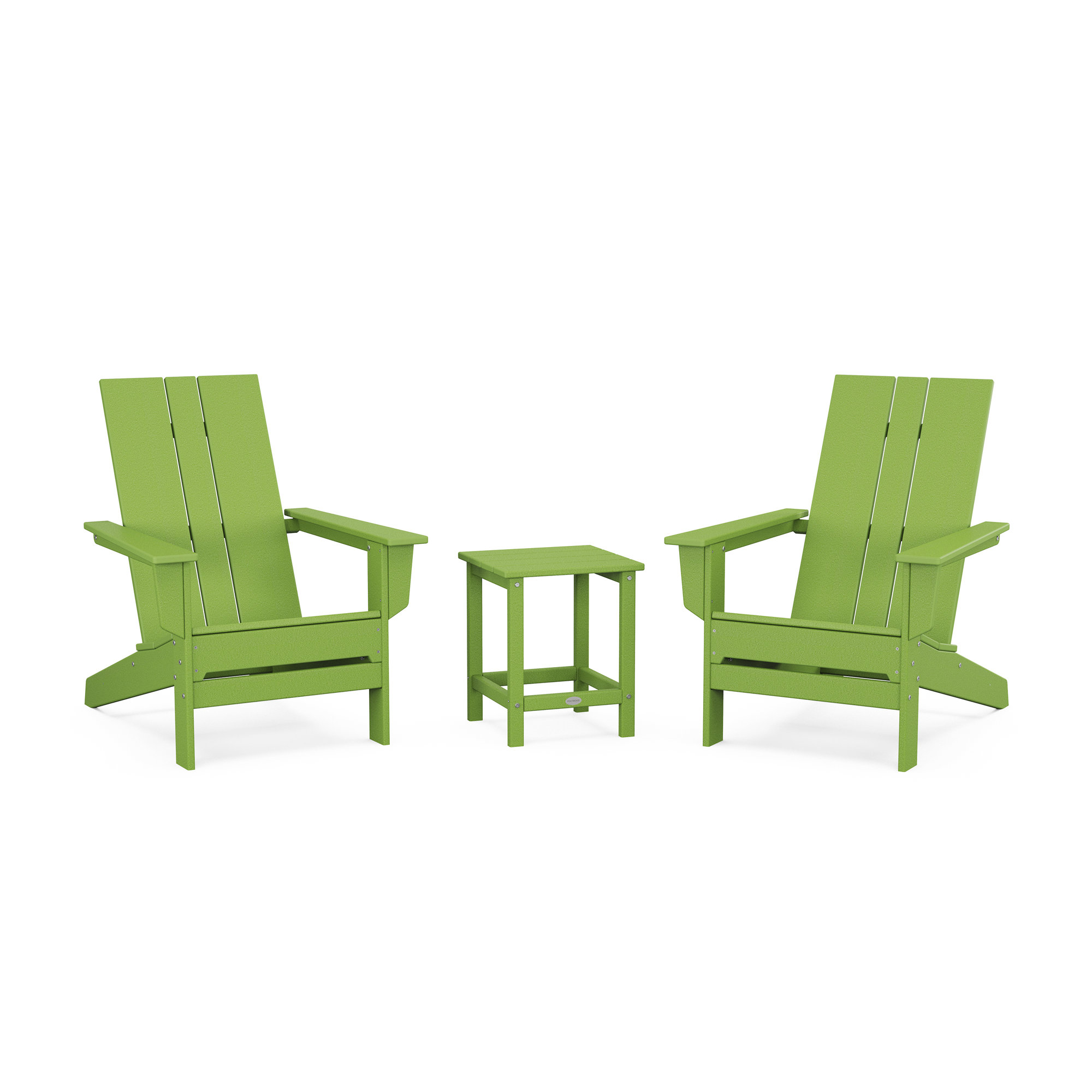 POLYWOOD x AllModern Adirondack Chairs with Table, Lime