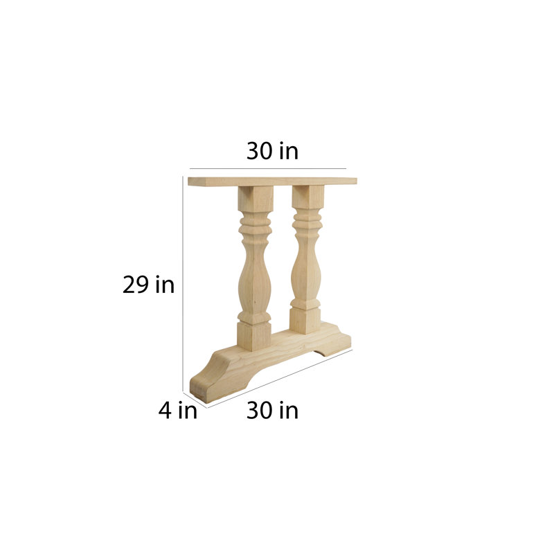 Philip Square Hardwood Trestle Table Base, 29" Tall