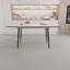 Table de salle à manger 47 po extensible à 63 po en MDF carré à motif de marbre blanc, cuisine industrielle moderne et table de salle à manger, équipée de pieds fuselés en métal noir