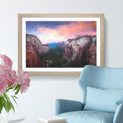 View of Zion National Park in Utah in Abstract - Picture Frame Graphic Art Print