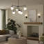Lustre à deux niveaux noir mat Rigsby-127380307