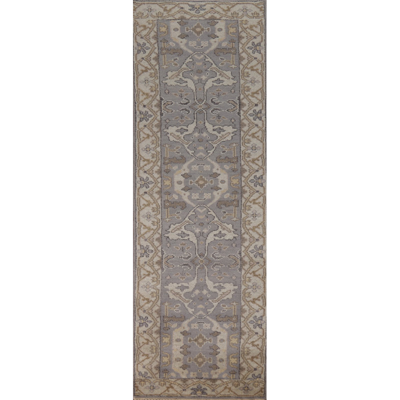 Tapis de couloir oriental gris Oushak 3 x 10