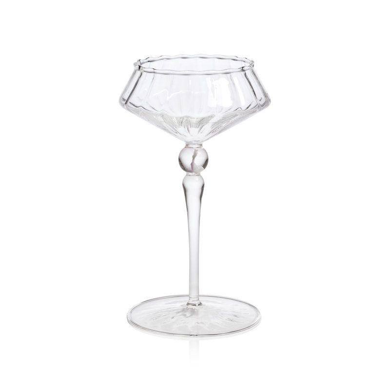 Ensemble de 4 verres Ondine, Transparent / accent rose poudré