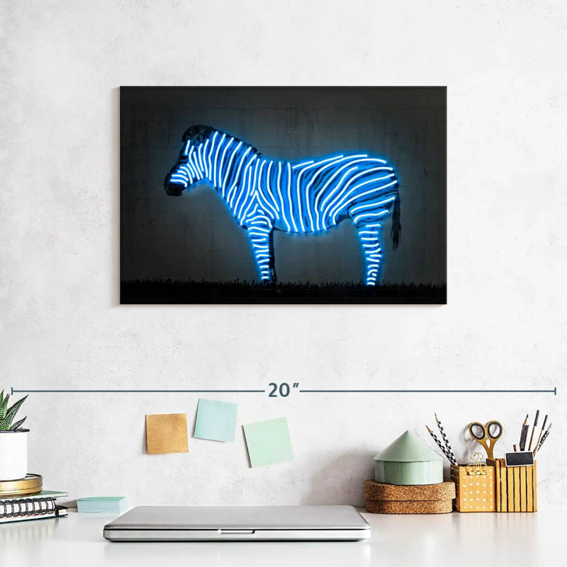 Brampt Glowing Zebra, 8" H x 12" W
