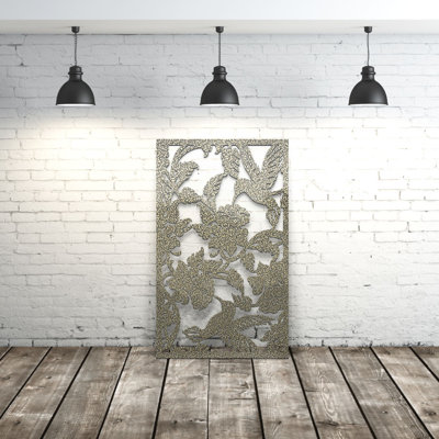 Panneau d'intimité en aluminium découpé au laser Humming Bird - art mural extérieur thermolaqué en métal, cloison décorative