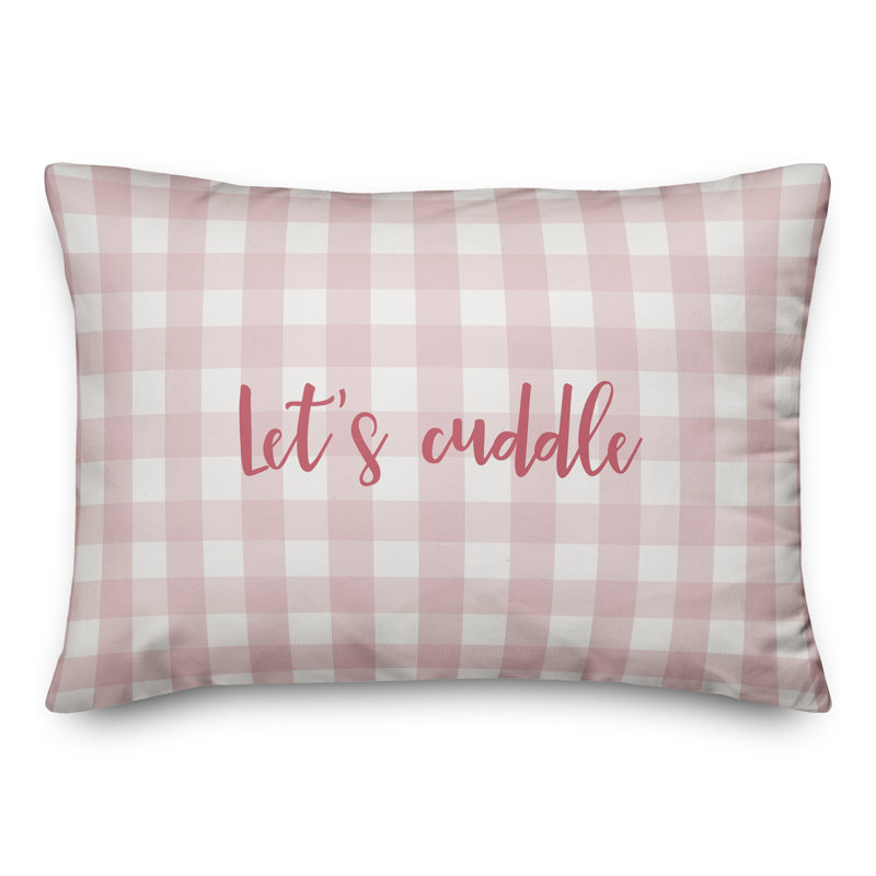 Plaid Throw Pillow, Pink