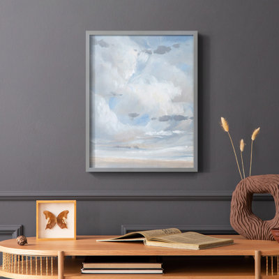 «Sky Blue II», reproduction encadrée - bois massif