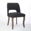 Ensemble de 4 chaises de salle à manger en bois rembourrées en tissu-2120621594