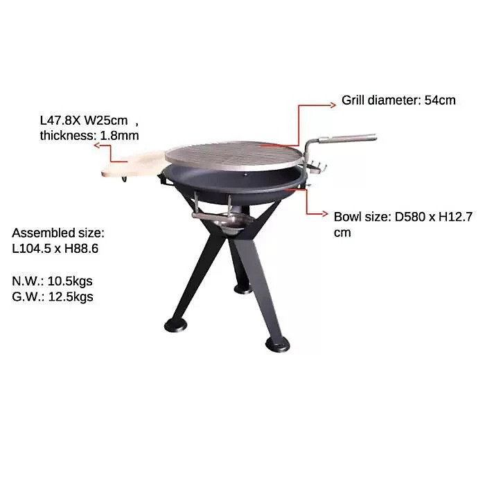 104.5cm x 58cm Fire Pit Stand