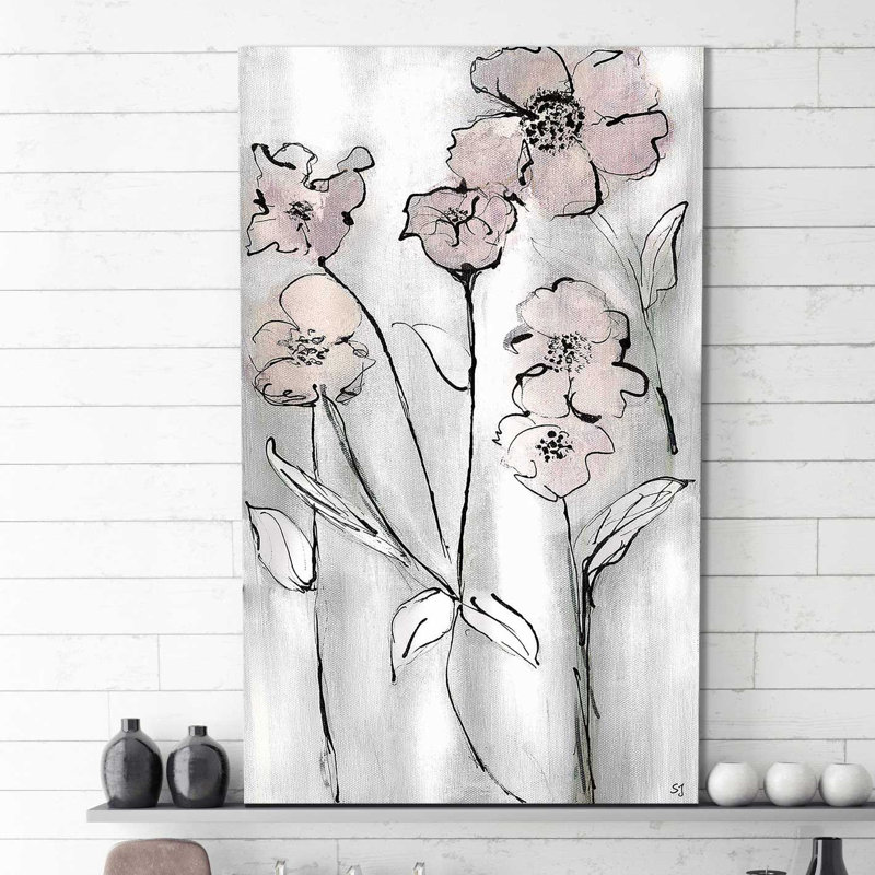 «Wildflowers II», reproduction de peinture acrylique sur toile, H 40 po x l 24 po x P 1,5 po