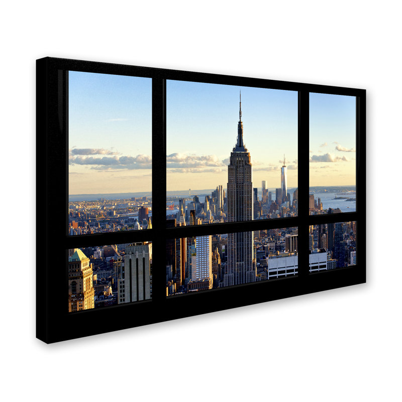 Art sur toile «New York Window View» par Philippe Hugonnard, H 30 po x l 47 po x P 2 po