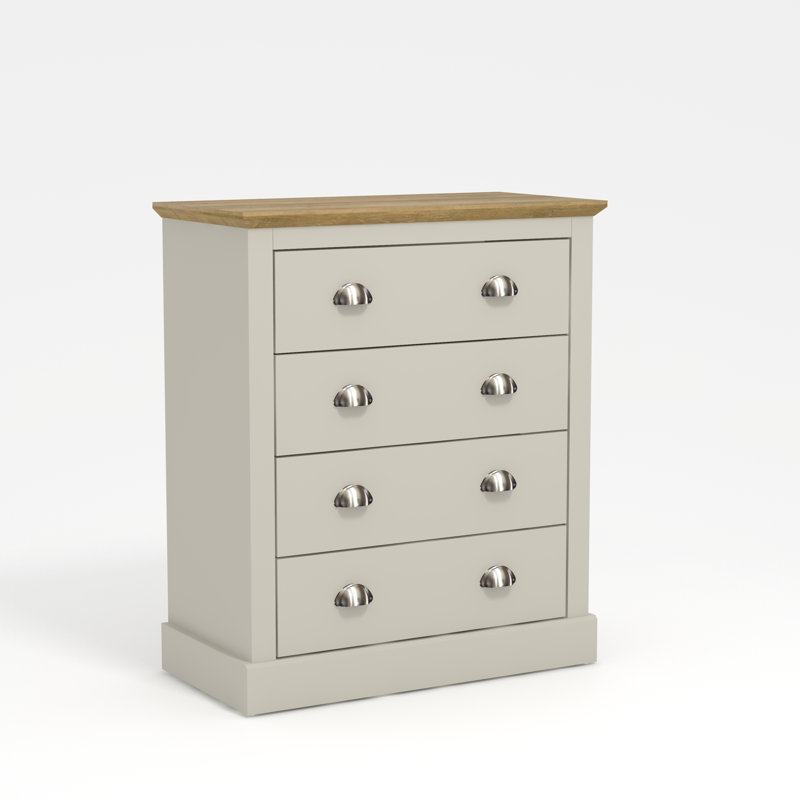 Sufy Octave 4 Drawer Chest of Drawers, Light Grey