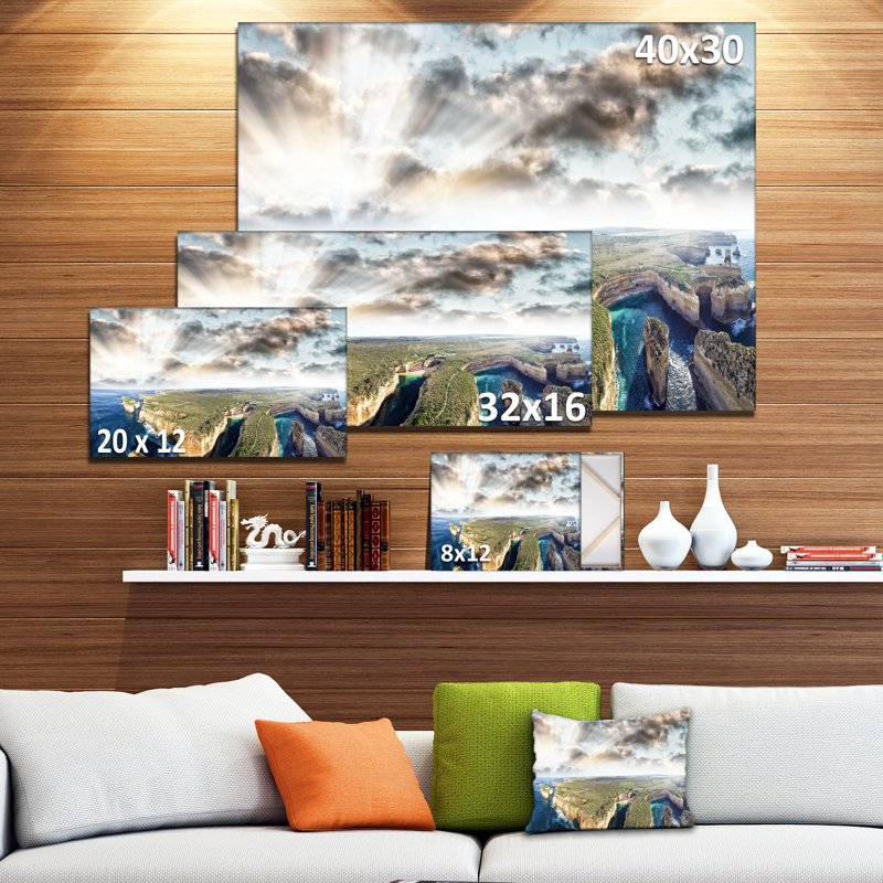 Douze apôtres au coucher du soleil - reproduction de photo sur toile tendue, H 16 po x l 32 po x P 1 po