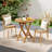 Patio Teak Wood Dining Table 27.5'' Round Side Table w/ Slatted Tabletop