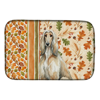Afghan Hound Heirloom Fall Dish Drying Mat
