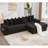 110.75" Modular L Shaped Sofa, Corduroy Fabric Sectional Couch,With A Movable Footstool, Cup Holders,Bring 8 Throw Pillows,Side Pocket,Unfold Into A Bed-1047168083