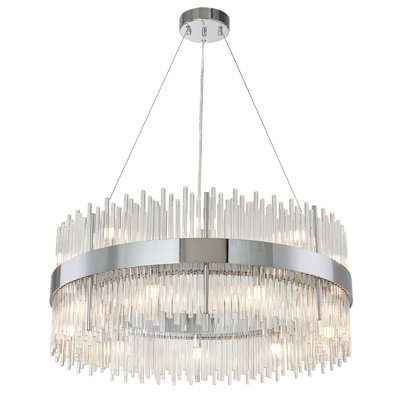 Pruitt Modern 18 Light Glass Rod Chandelier