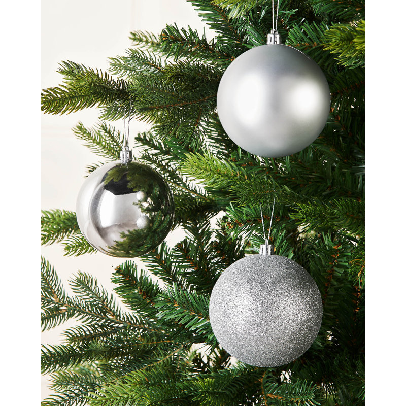 11cm Solid Colour Plastic / Acrylic Bauble, Silver