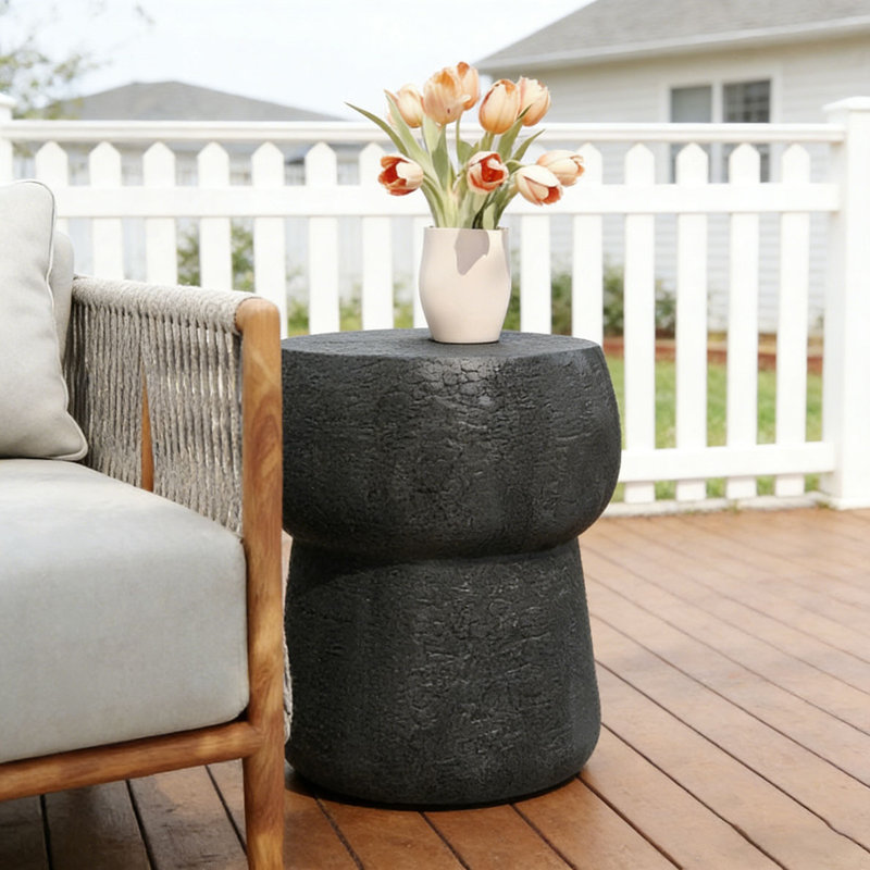 Outdoor Side Concrete Table for Patio Indoor Outdoor