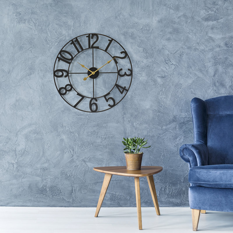 Large 16" wall clock, Noir, noir, noir, noir, Médium
