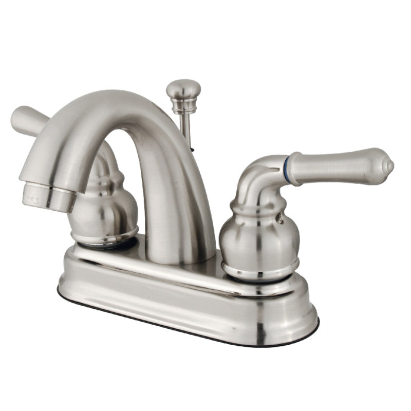 Robinet pour salle de bain avec ensemble de drain central à Naples, Nickel brossé