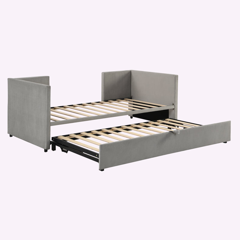 Upholstered Platform Bed, Gray